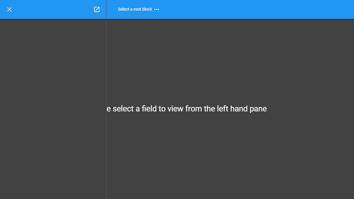 The initial web control screen